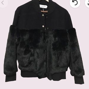 Warm RocketxLunch R Half fur jacket